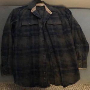 Thick Plaid Button Down Top